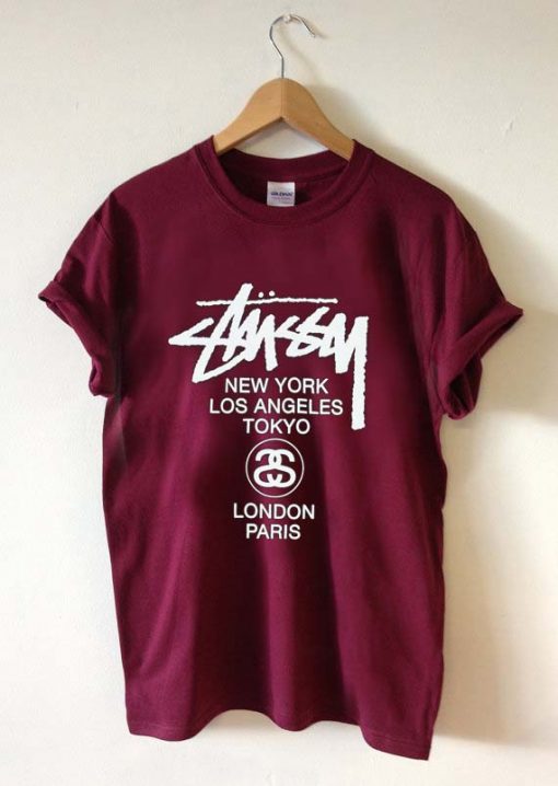 stussy NY LA tokyo london paris T Shirt