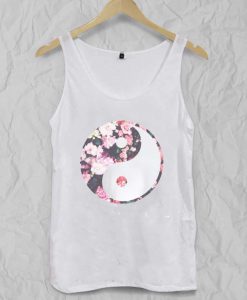 yin yang flower Adult tank top