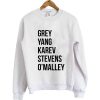 Greys Anatomy Sweater Grey Yang Karev Stevens O'Malley Sweatshirt