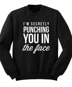 I'm Secretly Punching You in the Face, Sarcasm College Sweatshirt