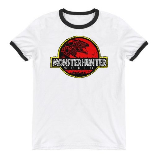 Monster Hunter Jurassic park parody Ringer T-Shirt