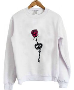 Rose Flower choker Sweatshirt