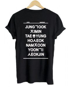 Bangtan Members T shirt Back