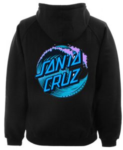 Blue Santa Cruz Wave Logo Hoodie Back