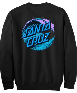 Blue Santa Cruz Wave Logo Sweatshirt Back