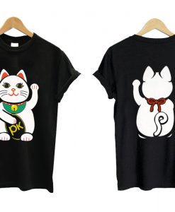 Japanese Lucky Cat T shirt Twoside