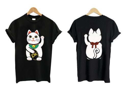 Japanese Lucky Cat T shirt Twoside