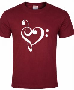 Music Clef Heart T shirt