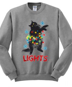 Holiday Light Cat Sweatshirt