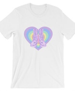 Kawaii Combat Boots Rainbow Unisex T-Shirt