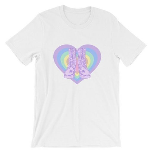 Kawaii Combat Boots Rainbow Unisex T-Shirt