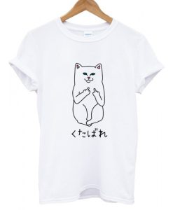 Middle Finger Cat Japanese T shirt