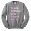 blair serena dan chuck nate quad gold sweatshirt G