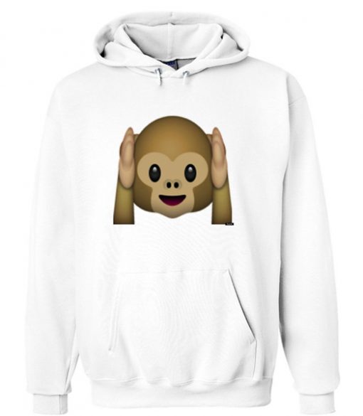 emoji monkey covering ears hoodie