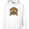 emoji monkey covering eyes hoodie