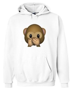 emoji monkey covering mouth hoodie