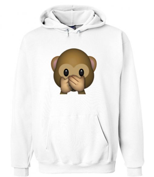 emoji monkey covering mouth hoodie