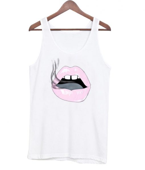 sexy lip smoke tank top