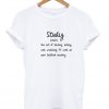 study definition tshirt