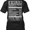 Welder Nutrition Facts T Shirt Back