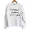 according to sweatshirt WHITE