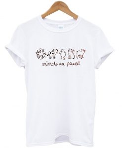 animal are friends tshirt white