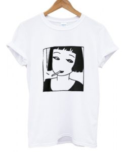 girl smooking T shirt