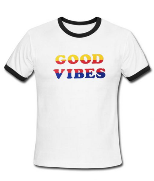 good vibes tshirt white black