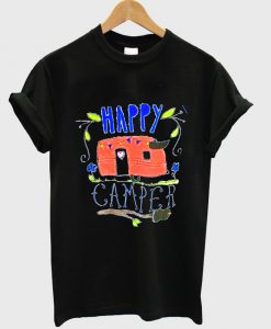 happy camper tshirt black