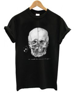 leonardo da vinci skull T shirt