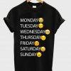 one week emoji black tshirt