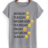 one week emoji grey tshirt