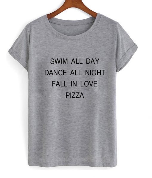 swim all day tshirt grey