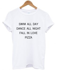 swim all day tshirt white