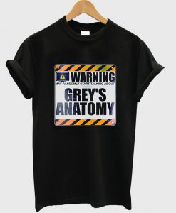 warning grey's tshirt black