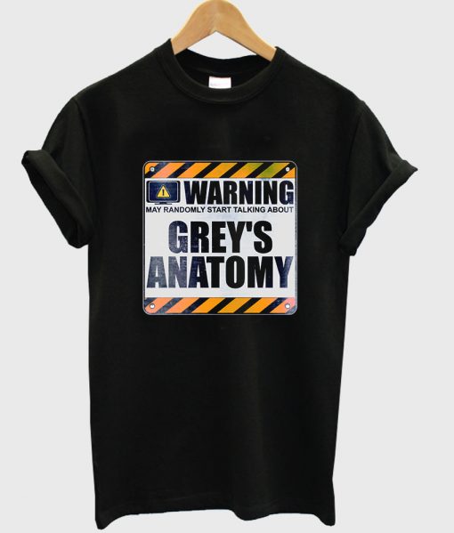 warning grey's tshirt black