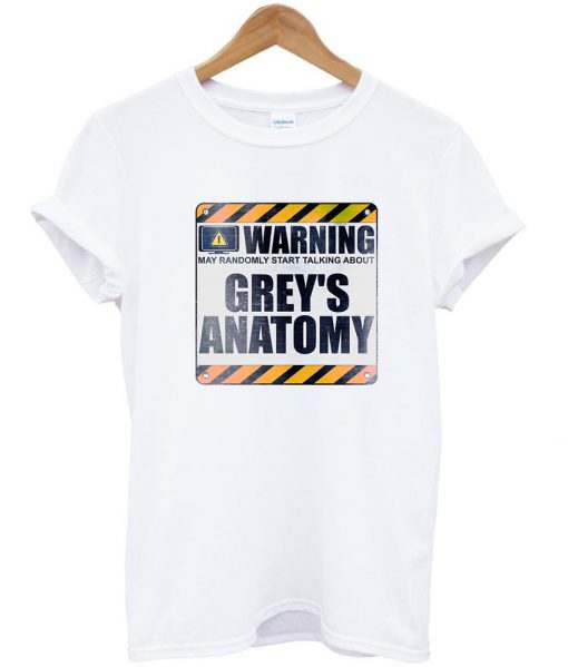 warning grey's tshirt white