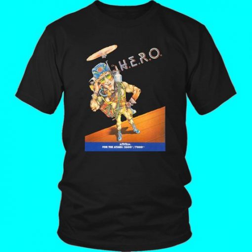 Atari 2600 H.E.R.O. HERO Vintage Video Game Box Art Unisex T-Shirt