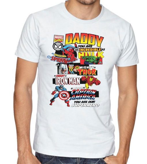 Daddy Marvel Comic Book Style Fathers Day T-Shirt