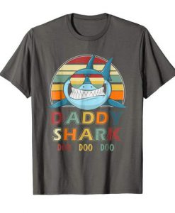 Retro Vintage Daddy Shark Tshirt