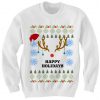 UGLY CHRISTMAS SWATER HAPPY HOLIDAYS ANTLERS SWEATER CHEAP GIFTS FOR MEN WOMEN CHEAP SWEATERS CHRISTMAS GIFTS