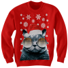 UGLY CHRISTMAS SWEATER SANTA CAT SWEATER CAT WITH GLASSES CHRISTMAS SWEATER CHRISTMAS GIFTS