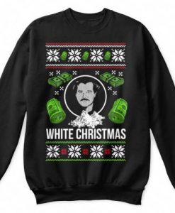 White Christmas Pablo Escobar Narcos Plata O Plomo Silver Or Lead Funny Novelty Christmas Jumper Sweatshirt