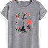 flower paint rose flower T shirt