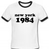 new york 1984 shirt black text shirt