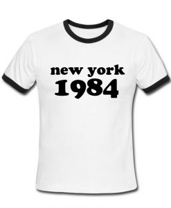 new york 1984 shirt black text shirt