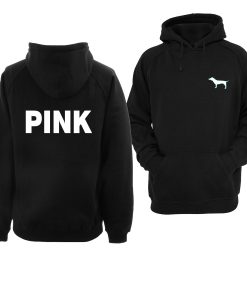 pink hoodie black