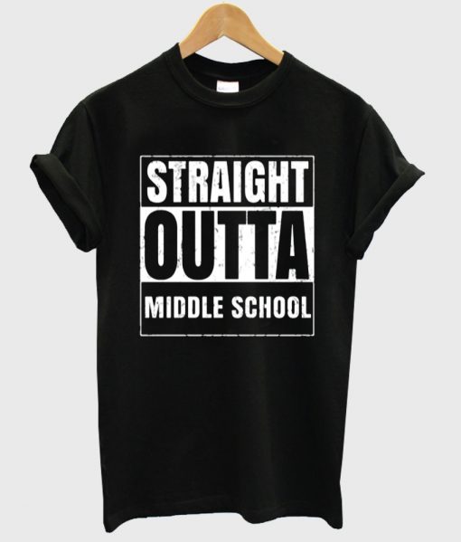 straight outta middle school shirt black