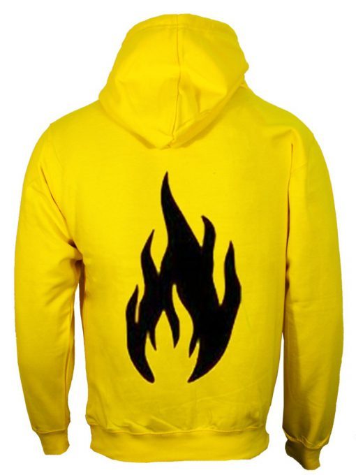 Black Flame Yellow back Hoodie