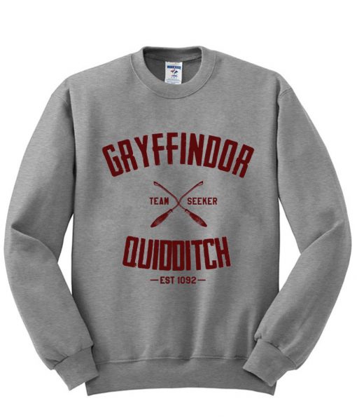 Gryffindor Quidditch Harry Potter grey sweatshirt